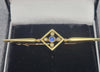 15ct Yellow Gold Brooch With Blue And White Stones - 4.2G