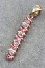 9ct Gold Pendant with Pink/Clear Stones