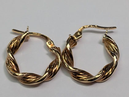9ct gold twist earrings