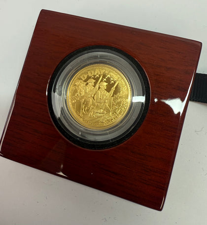 Limited Edition 999.9 fine gold D-Day 2024 UK 1/4oz Gold Proof Coin