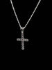 925 Sterling Silver Rope Chain Necklace With Diamontè Cross Pendant - 11.30 Grams - 24" Long *BRAND NEW*