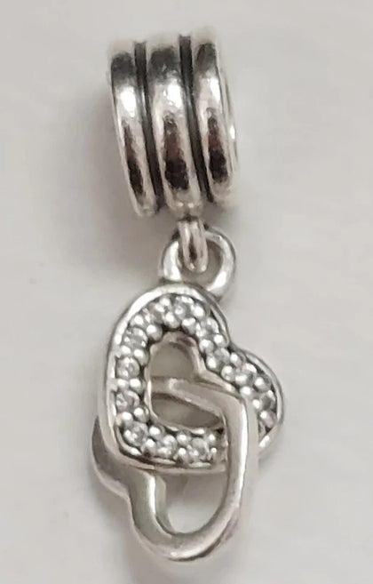 Genuine Pandora Interlocking Hearts Dangle Charm  S925 ALE