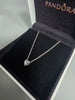 Pandora Necklace With HEART white stone Pendent (ALE) 925 3.9G 18'' in Length
