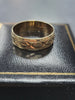 9ct Yellow Gold Patterned Band Ring - 2.13G - Size R. Hallmarked
