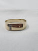 9ct Yellow Gold Gents Signet With Diamond Stones - Size X - 2.44 Grams
