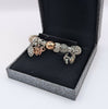 S925 HALLMARKED PANDORA SILVER, BANGLE WITH 13 CHARMS, 7", 37.3G