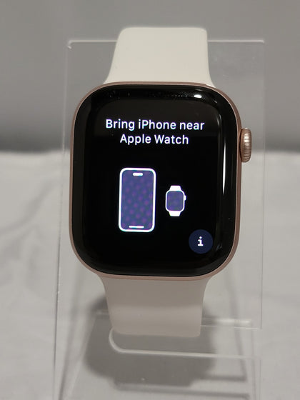 Watch Series 10 GPS, Rose Gold Aluminium, 42mm, with S/M sports band.