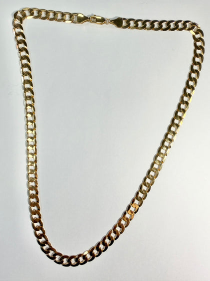 9ct yellow gold curb chain 22