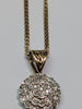 9ct Gold Chain With Floral Diamond Pendant