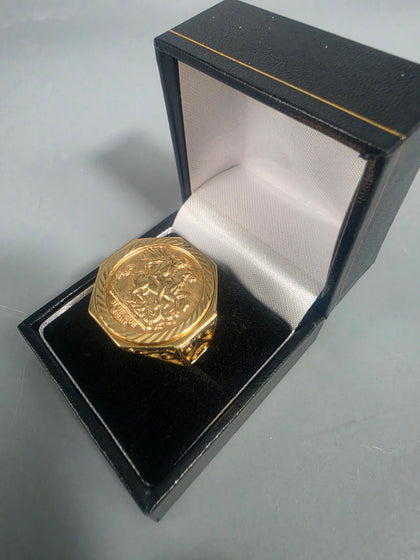 9ct Gold Ring 375 6.1G sov/foil Size S