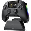 Manba One Wireless Game Controller with Interactive Screen for Switch/Windows PC/iOS/Android, Hall Effect Stick and Trigger with Charging Pad (Black)