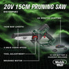 Webb 20V 15cm (6") Cordless Pruning Saw (2Ah Battery & Charger)