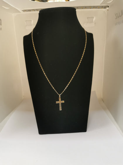 3.42G Gold Necklace 9K CHAIN & CROSS