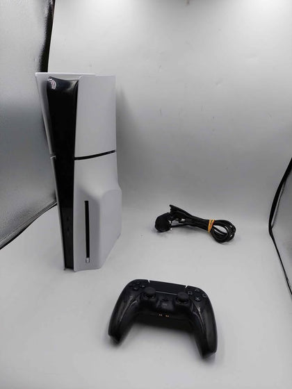 PlayStation 5 Slim Console 1TB White discounted with black controller and power cable