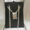 Hallmarked 925 Silver Curb Chain + Pendant - 28.3g Weight - 18.5" Length