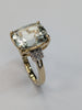 9ct gold diamond ring with large CZ stone size L