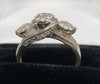 9CT - White Gold Cluster Ring - 2.71g - Size L. Hallmarked