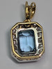 18CT GOLD AQUAMARINE & DIAMOND PENDANT PRESTON STORE
