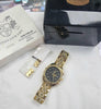 ASTON GERARD  BEAUTIFUL 18K GOLD PLATED DIAMOND MENS WATCH,