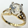 9ct yellow gold solitaire cz ring size J