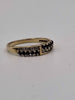 9ct Yellow Gold Ring With CZ Black & Clear Stones - 1.81 Grams - Size N