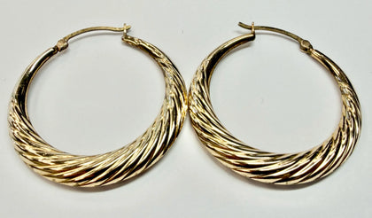 9ct yellow gold hoop earrings