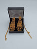 Pair Of Traditional 22ct Yellow Gold Kanchain Jhumka Dangle Earrings With Red Stones - 28.12 Grams