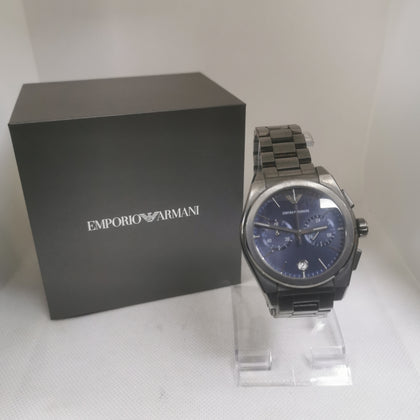 EMPORIO ARMANI Men's Watch Quartz Analog Stainless Steel Navy AR11561 - Boxed with Spare Links