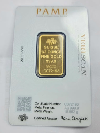 Pamp 1/2 ounce fine gold 999.9