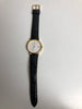 Seiko Vintage Quartz watch - black leather strap