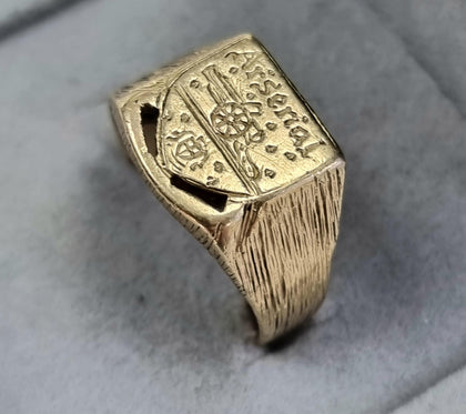 9ct Gold Arsenal Ring Size T