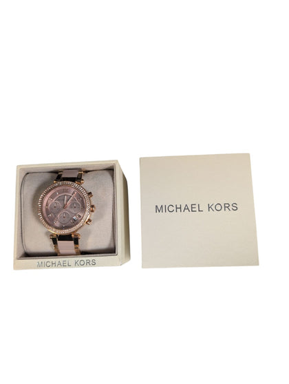 Michael Kors 5896 Pink Rose Gold Stainless Steel Links Strap Women's Watch