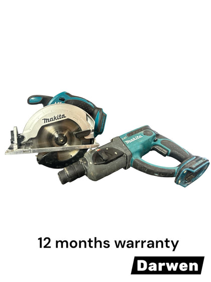 Makita Bundle - Makita DHR202 Hammer Drill - Makita DSS611 Circular Saw - 2x 18v 5.0AH batteries - DC18RD double charging station - extra charger
