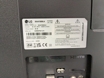 LG 50UA75006LA 50-Inch 4K Ultra HD HDR Smart TV