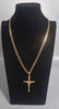 9CT Gold Necklace With Cross Pendent 12.4G 375 18" Length HM