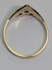 9ct gold wishbone style ring with clear stones