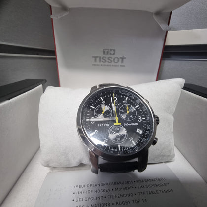 Tissot Watch PRC200 T461 Chronograph Watch 40mm Gents Black Dial Sports