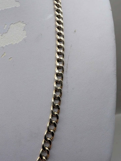 9ct Yellow Gold Hollow Curb Chain Necklace - 13.47 Grams - 20