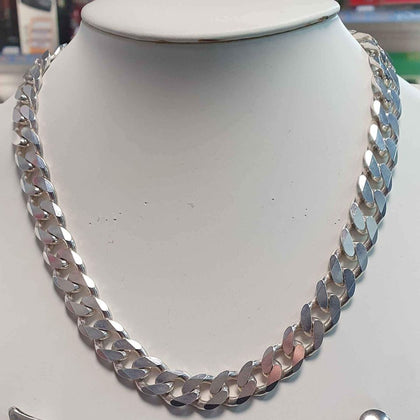 Silver Curb Link Necklace - 80.74g - 16