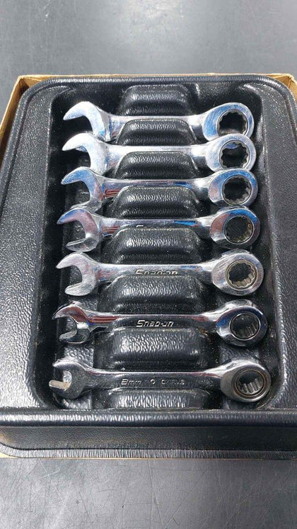Snap On Flank Drive 7pc Stubby Ratcheting Spanner Set 8-14mm