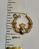 Beautiful 9ct Rose Gold Claddagh Earrings - 2.40G - 1" - Hallmarked