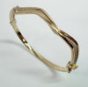 9ct White Gold, Rose Gold and Yellow Gold Cubic Zirconia Bangle