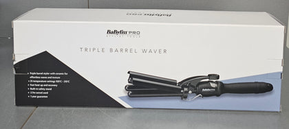BaByliss Pro Triple Barrel Waver - Black **Collection Only**.