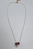 9ct gold necklace 18" with red hearts pendant