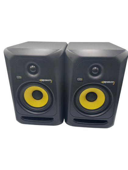 KRK Rokit 5 White Noise Powered Active Studio Monitor (Pair) - Black, With Wires