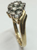 9ct yellow gold multi diamond cluster ring M 1/2