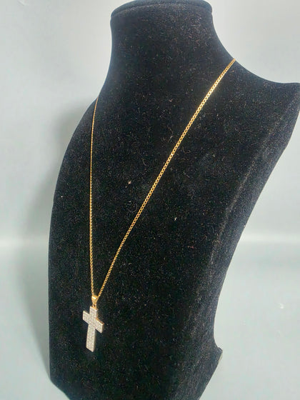 9CT Gold Necklace With Cross Pendent 3.3G