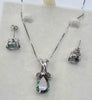 14ct White Gold Necklace/Earring Set Mystic Topaz