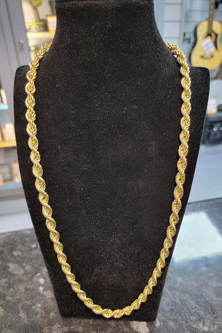 9CT Yellow Gold Twisted Rope Chain - 24