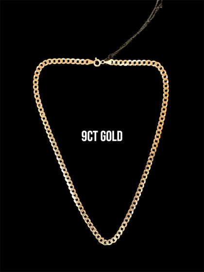 9ct Solid curb chain 16